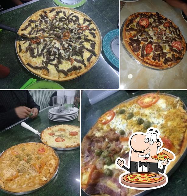 Consiga pizza no Pizzaria e Lanchonete Bom de Boca