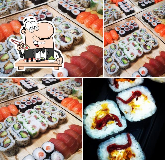 Sushi rolls are available at Camion SUSHI JU Orange