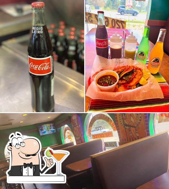 Check out the picture depicting drink and interior at La Reyna Azteca