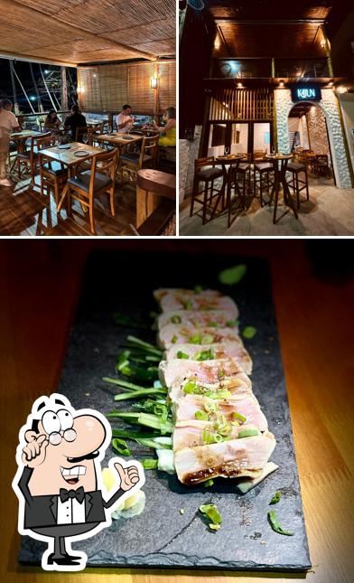 A imagem do Kaiun Sushi & Wine’s interior e comida