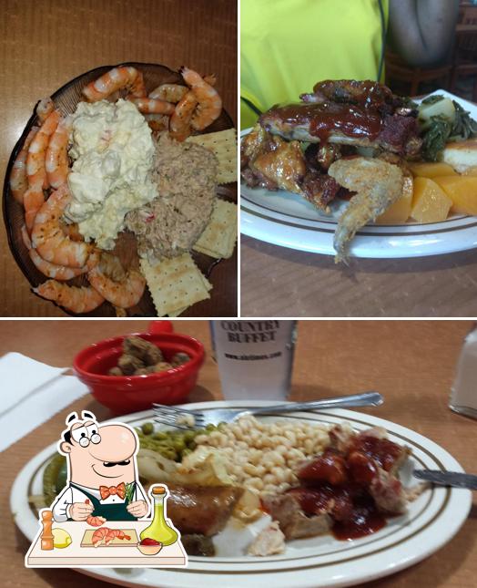 Order different seafood meals available at Ole Times Country Buffet