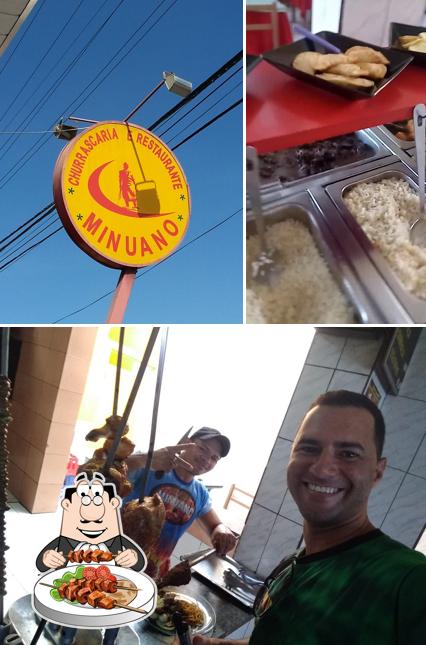 Entre diversos coisas, comida e exterior podem ser encontrados no Churrascaria e Restaurante Minuano