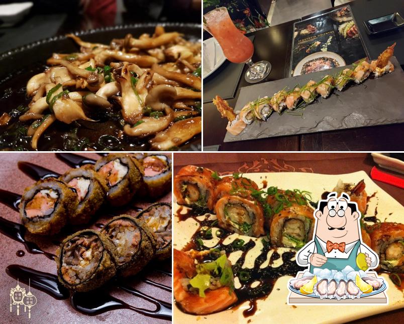 Escolha diferentes itens de frutos do mar oferecidos no Restaurante Chinês e Sushi Bar