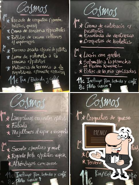 Cosmos Café tiene su menú del día en una pizarra