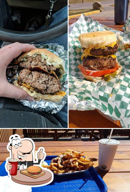 Order a burger at Rocky's Burgers