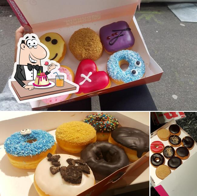 Dunkin' Donuts serves a selection of sweet dishes