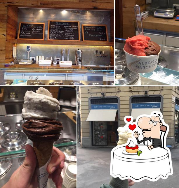 Alberto Marchetti Gelaterie offers a selection of sweet dishes