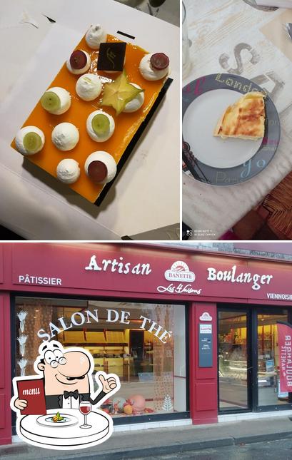 Observa las imágenes que muestran comida y exterior en Les Quatre Saisons Boulangerie Patisserie