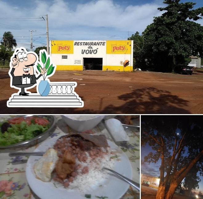 Entre diversos coisas, exterior e comida podem ser encontrados no Restaurante Vovó Izaura Nhandeara Sp