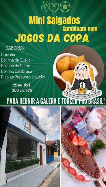 Entre diferentes coisas, comida e exterior podem ser encontrados no Folliati Salgados e Tortas São Bernardo do Campo