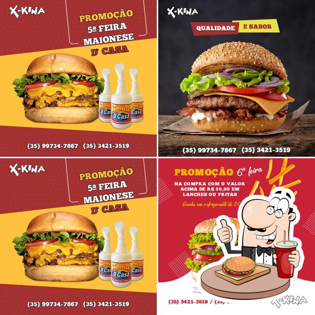 Delicie-se com um hambúrguer no X-Kina Lanches