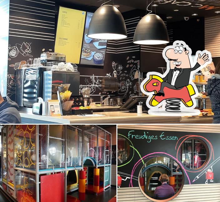 Dai un’occhiata alla foto che presenta la area giochi e interni di McDonald’s