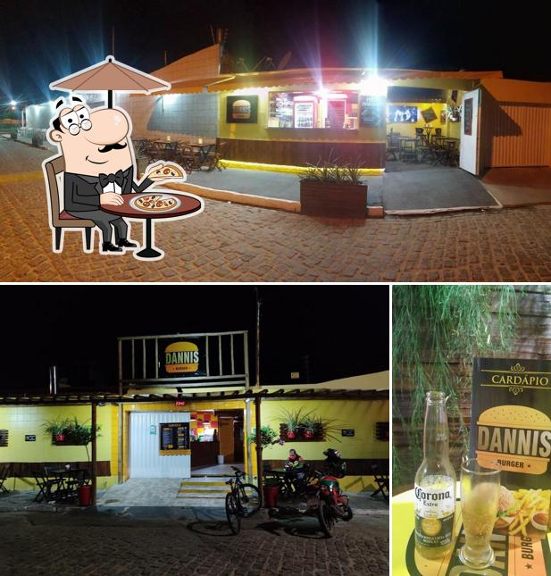 Esta é a ilustração apresentando exterior e cerveja no DANNIS BURGER