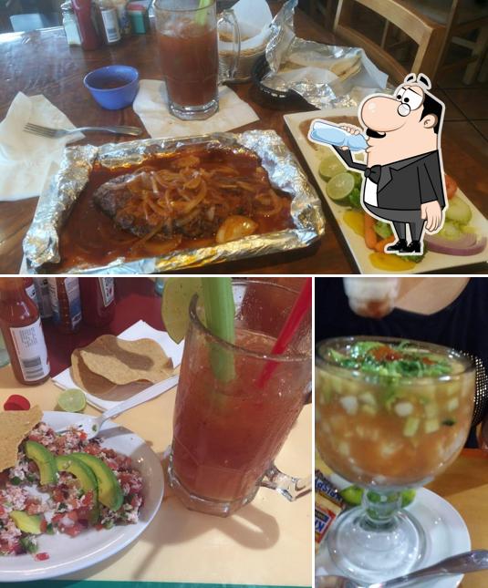 This is the photo showing drink and food at Tacos Y Mariscos Tijuana