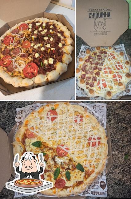 Escolha pizza no Pizzaria da Chiquinha