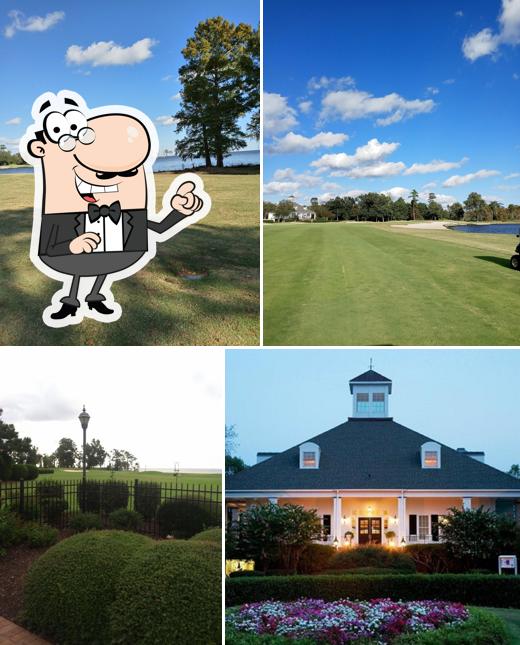 The exterior of The Clubhouse Restaurant at Albemarle Plantation