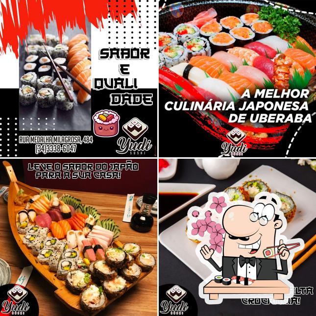 Escolha diferentes opções de sushi