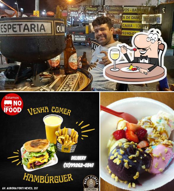 Take a look at the photo displaying food and bar counter at Maria Fumaça Espetaria