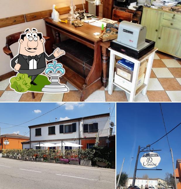 Voici l’image indiquant la extérieur et intérieur sur Trattoria Pinos Di Scarabello Lucio