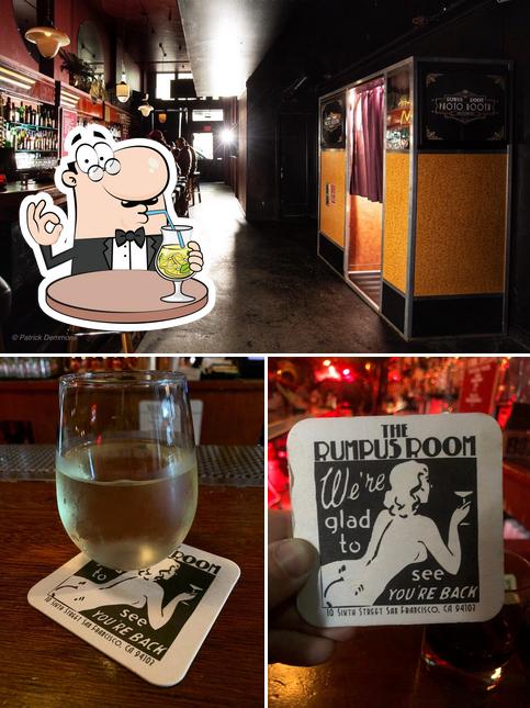 Among different things one can find drink and interior at The Rumpus Room