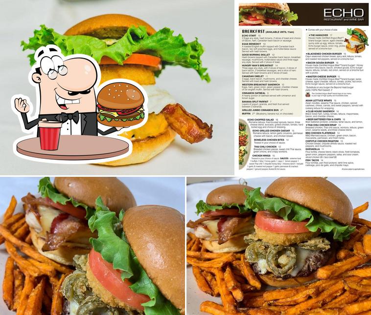 Try out a burger at Echo Restaurant & Wine Bar