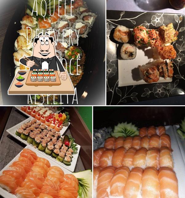 Prove diferentes opções de sushi