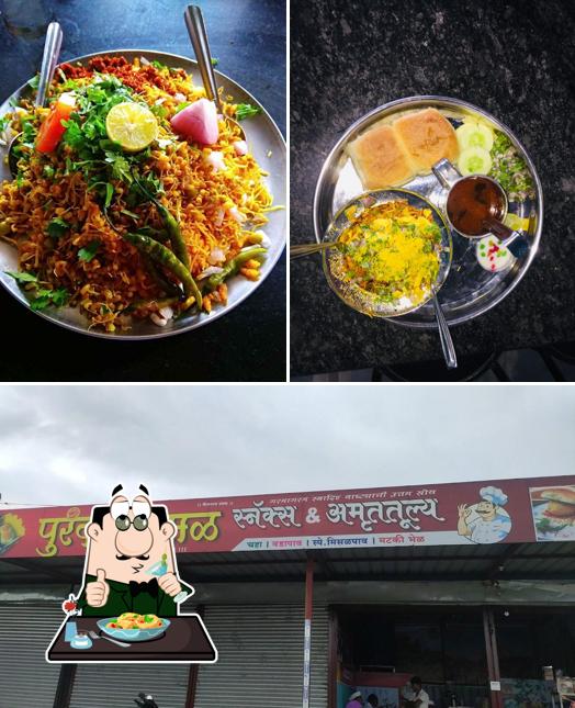 Check out the photo displaying food and exterior at Purandar Misal