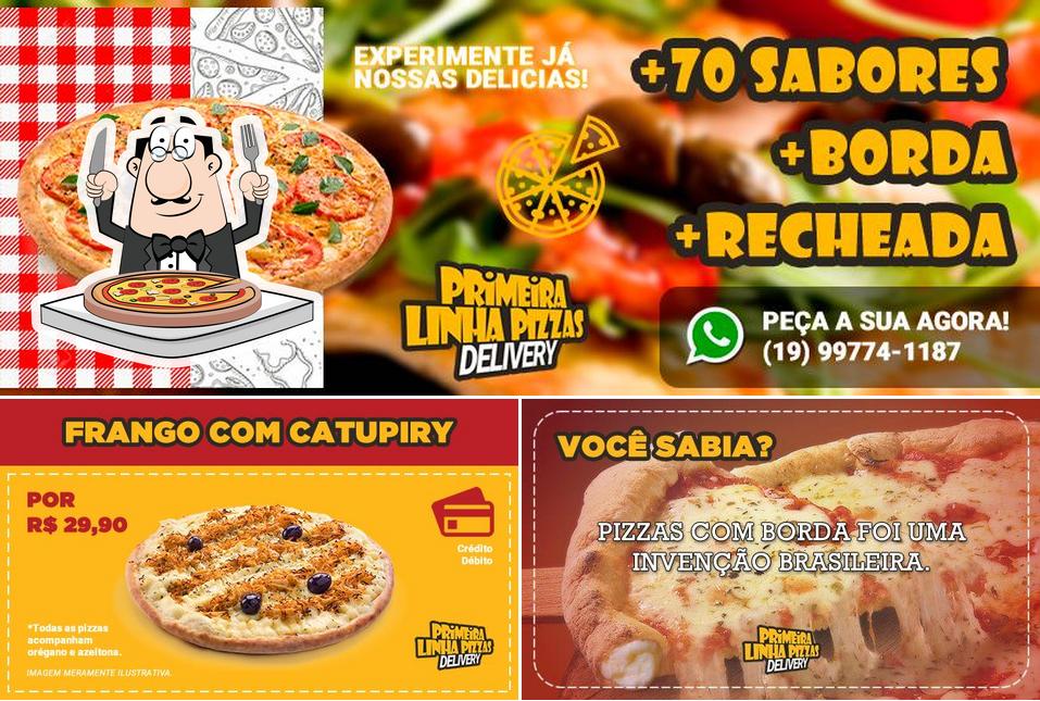 Escolha pizza no Primeira Linha Pizzas