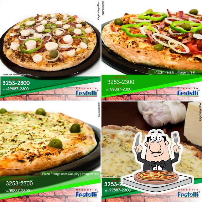 Escolha pizza no Pizzaria Fratelli