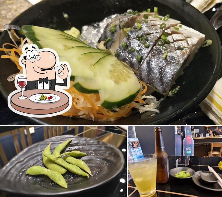 This is the image depicting food and beer at Chanichi (จันอิชิ) ร้านอาหารญี่ปุ่น จันทุบรี