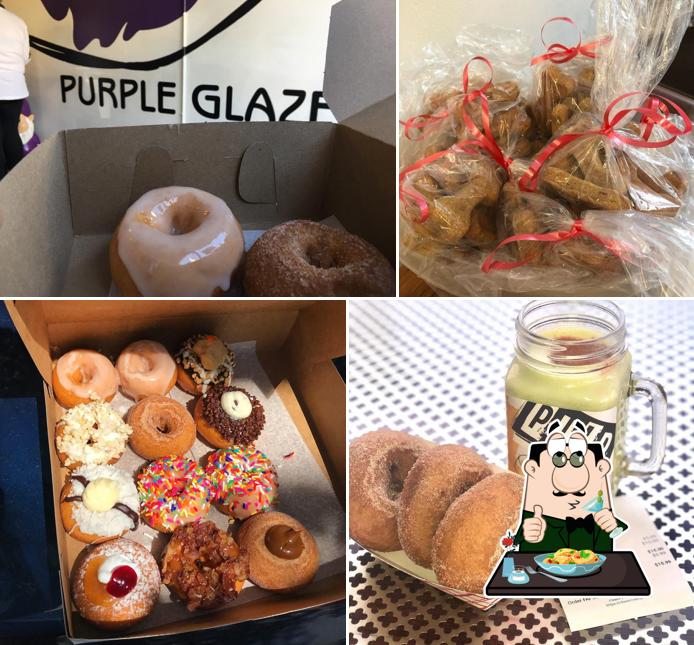 Platos en Purple Glaze Donuts etc