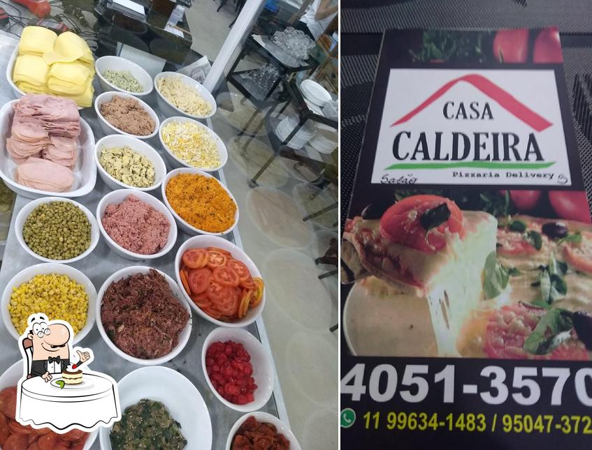 Pizzaria Casa Caldeira serve uma escolha de pratos doces