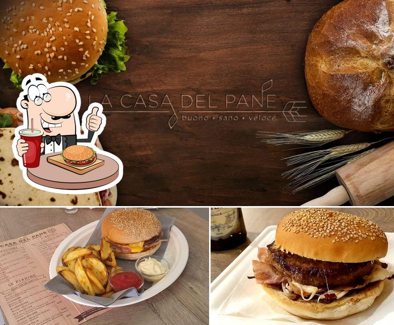 La Casa Del Pane serve un'ampia quantità di opzioni per gli amanti dell'hamburger