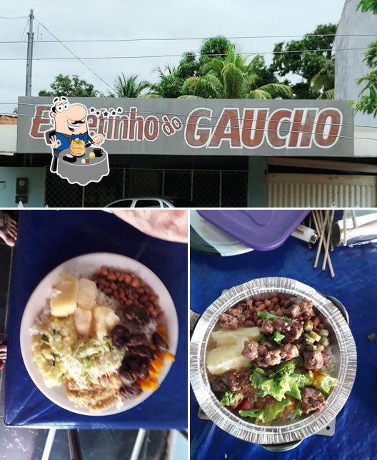 A ilustração do Espetinho Do Gaucho’s comida e exterior