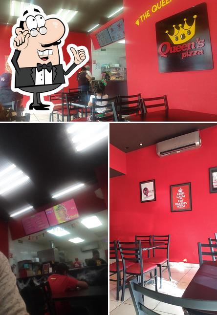 El interior de Queen's Pizza