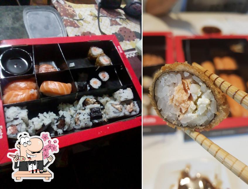 Escolha diferentes opções de sushi