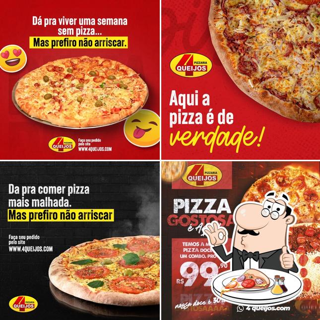 Consiga pizza no Pizzaria Quatro Queijos