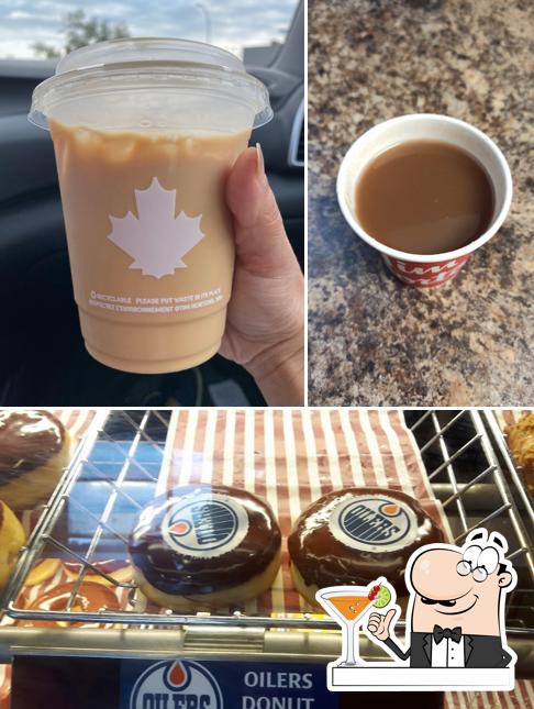 The photo of drink and food at Tim Hortons
