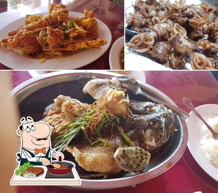 Get meat dishes at Baycity Seafood Harbour Bay