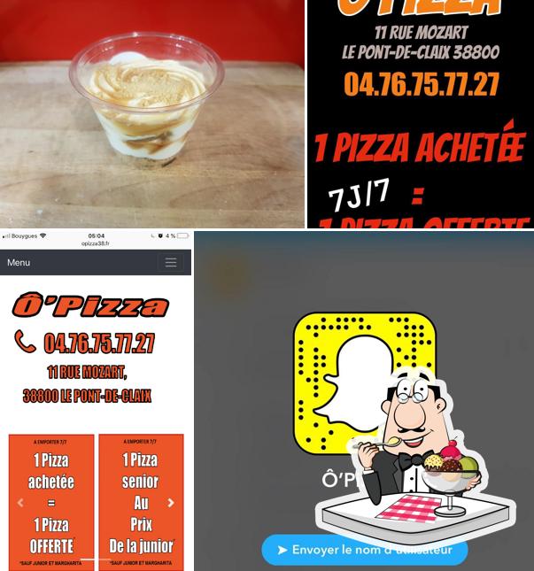 Ô'Pizza offre un nombre de desserts