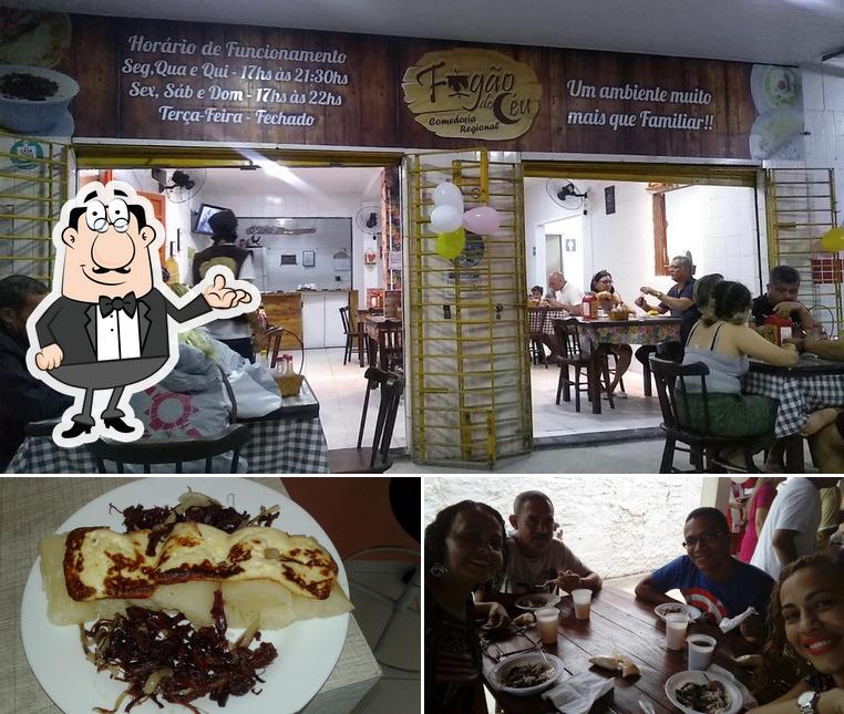 Esta é a imagem mostrando interior e sobremesa a Fogão do Céu Comida Regional Cuscuz e Tapioca