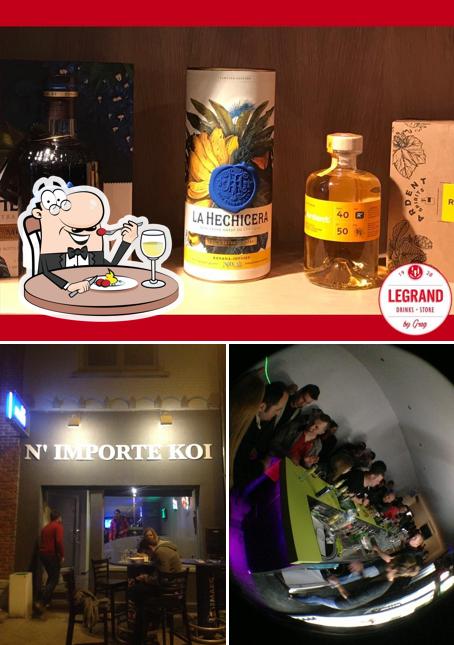 Take a look at the picture depicting food and interior at N'importe Koi K-Fé Mettet