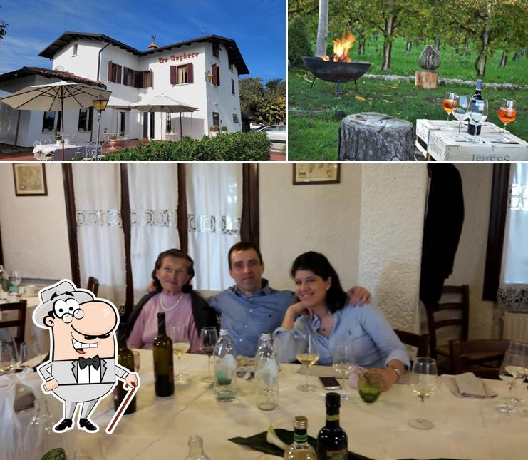 La immagine di esterno e tavolo da pranzo da Tre Noghère