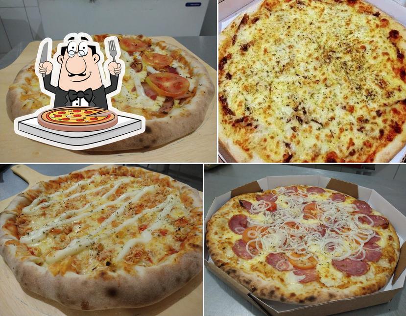 Escolha diferentes variedades de pizza