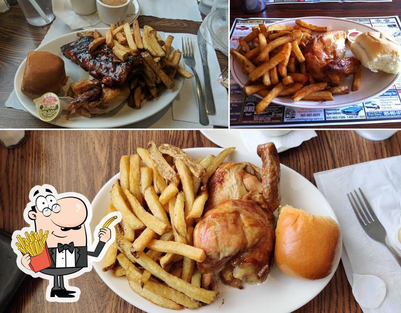 Order French fries at Haugen's Chicken & Ribs Barbeque