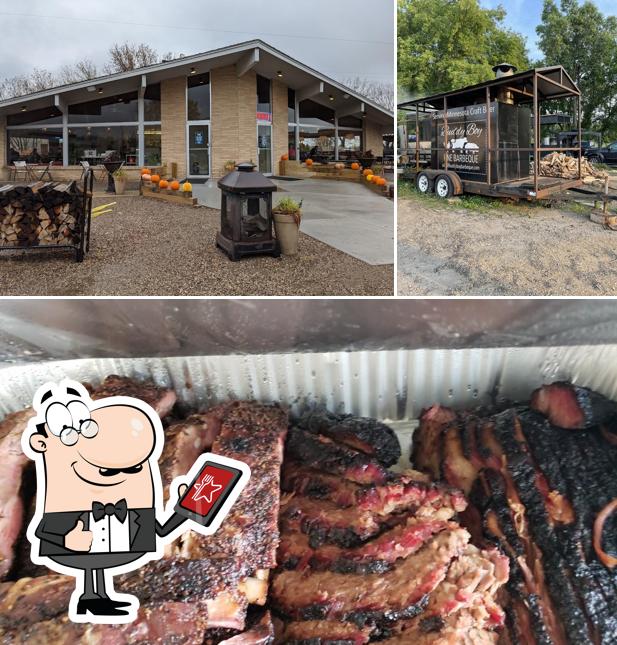 The photo of exterior and food at Buddy Boy Fine Barbeque
