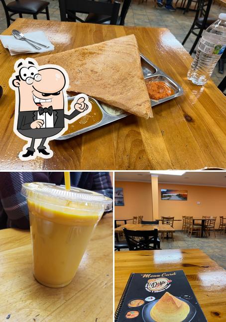 The picture of Dosa City’s interior and beverage