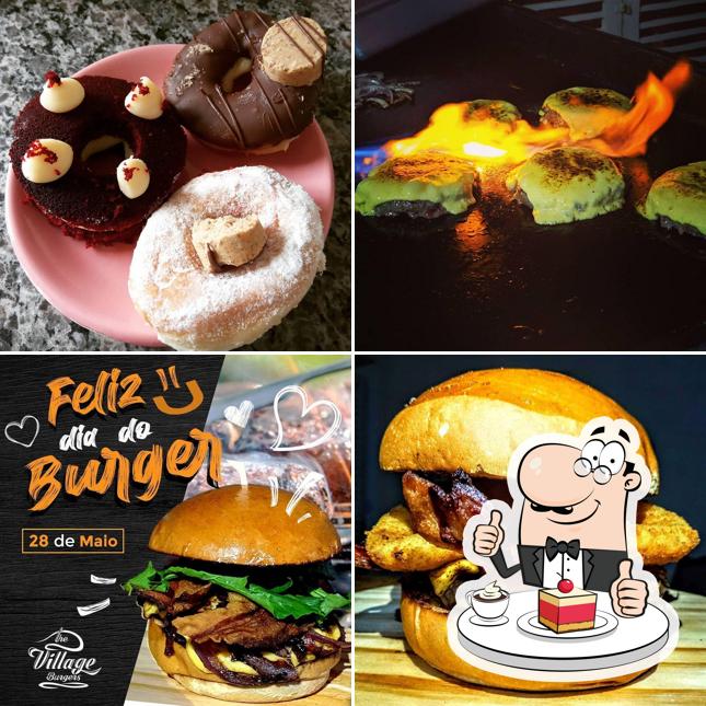 The Village Burgers serve uma escolha de pratos doces