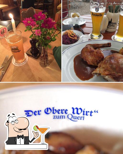 Entre los distintos productos que hay en "Der Obere Wirt" zum Queri también tienes bebida y comida