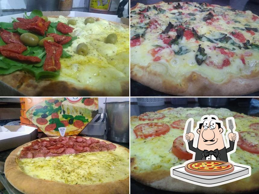 Experimente pizza no Novos Sabores Pizzaria